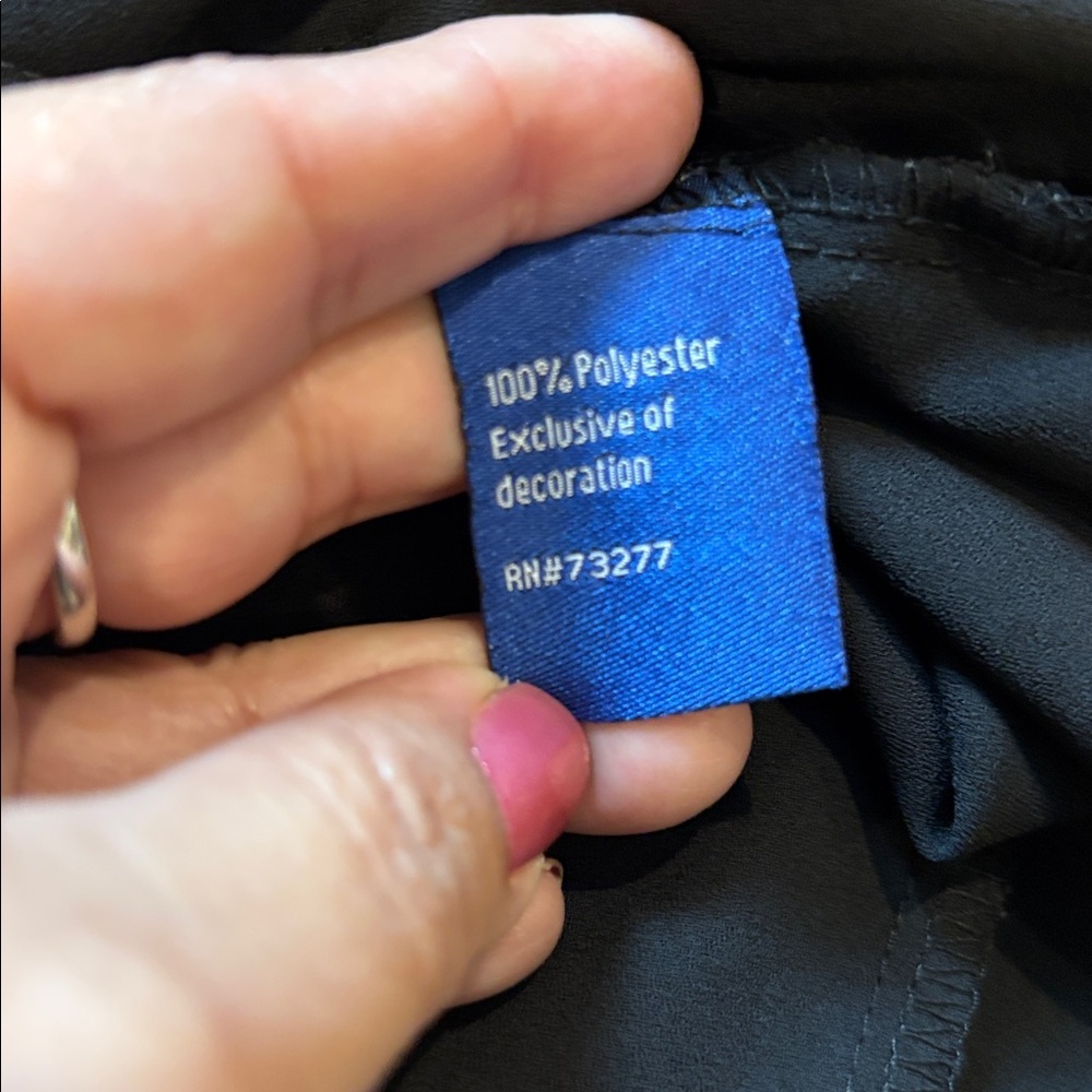 Apt. 9 Elegant Black Ruffle Sleeve Blouse Ruched Neck Medium - Picture 10 of 10